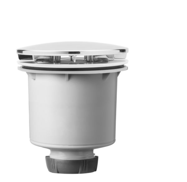 Bonde Altech plastique diamètre 90 verticale capot métal nf débit 35,8 litres par minute