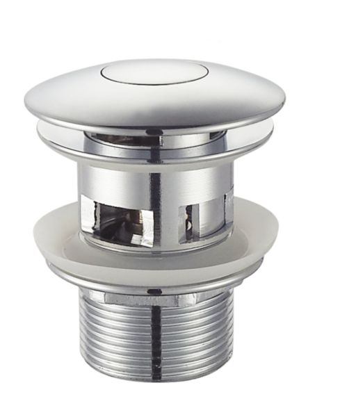Bonde lavabo clic clac Design avec trop plein chromé H65 mm Altech