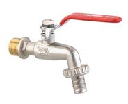 Robinet d'arrosage à boisseau sphérique, 3/4''-1'' avec poignée inox (Vanne d'arrosage 20 x 27 - 26 x 34) réf.74-8GH