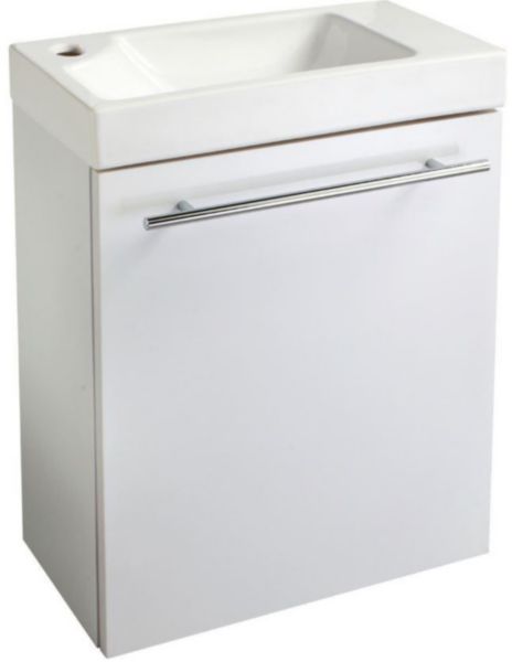 Ensemble Alterna Piccolo 2 lave-main en céramique + meuble blanc