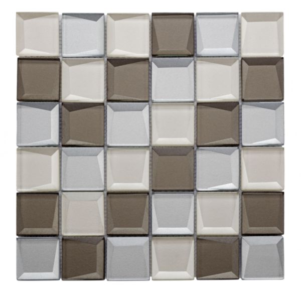 Verre Arte Deco Kota mix beige mosaïque (4,8 x 4,8 cm) 29,8 x 29,8 cm