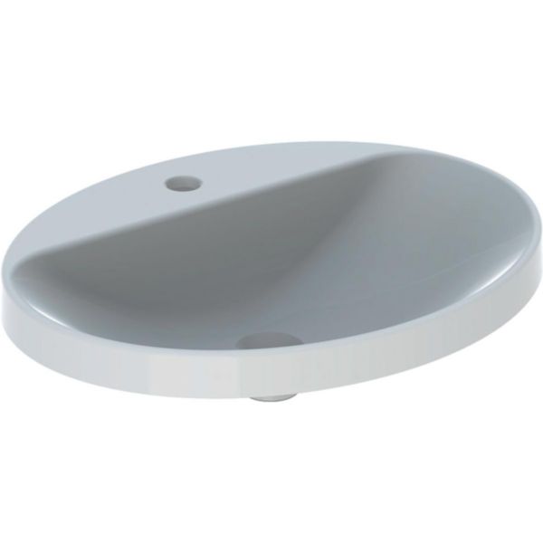 Vasque VARIFORM ovale à encastrer 60x48cm sans trop plein blanc Réf. 500.726.01.2