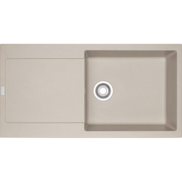 Evier à encastrer MARIS MRG611XL 970x500 1 très grande cuve 1 egouttoir reversible vidage manuel taupe fragranit Réf. 351830