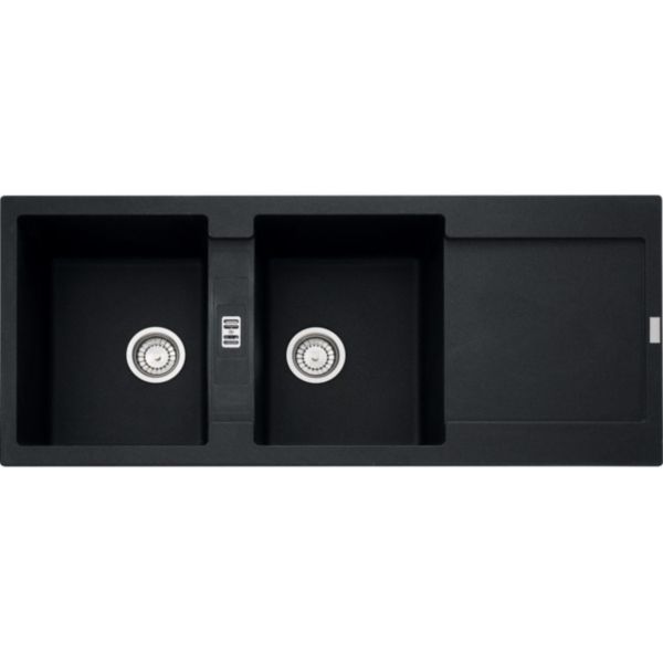 Evier à encastrer MARIS MRG621 1160x500 2 cuves 1 égouttoir reversible vidage manuel onyx fragranit Réf. 459471