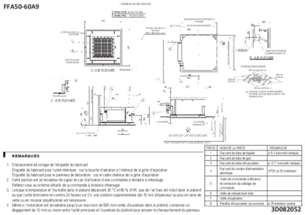 Cassette unifiée 6,0 kW Réf FFA60A9