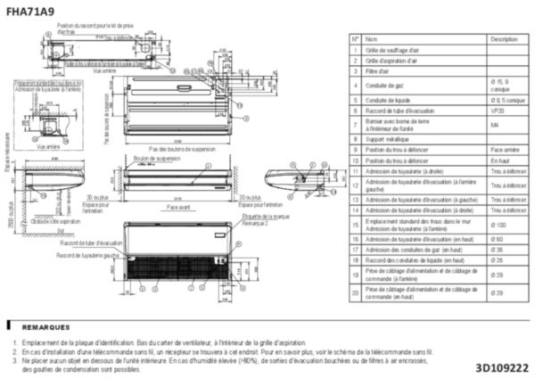 Image principale de Plafonnier unifié 7,1 kW Réf FHA71A9