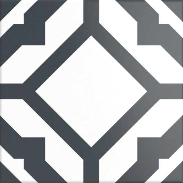 Grès cérame Cinca Héritage Coimbra C7 noir blanc épaisseur 0,8 cm 20 x 20 cm Réf. 9208 C7