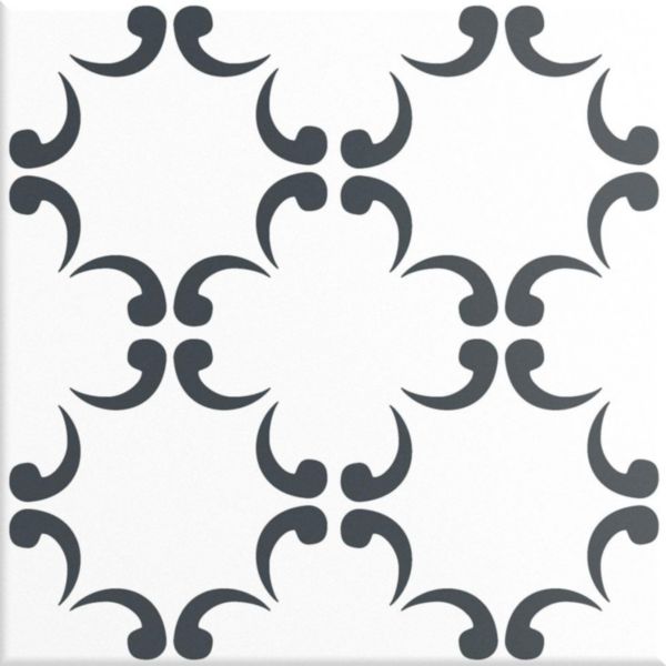 Grès cérame Cinca Héritage Coimbra C6 noir blanc épaisseur 0,8 cm 20 x 20 cm Réf. 9210 C6