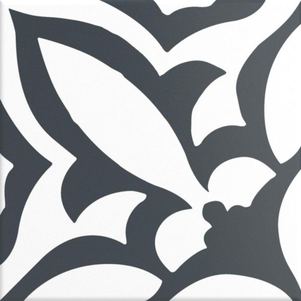 Grès cérame Cinca Héritage Coimbra C1 noir blanc épaisseur 0,8 cm 20 x 20 cm Réf. 9214 C1