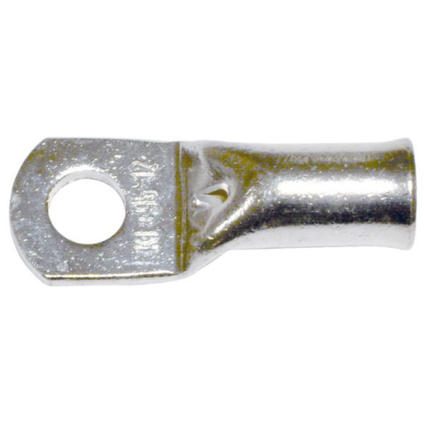 Cosse tubulaire droite en cuivre étamée par électrolyse de section 35 mm - bornage M10, avec trou d'inspection, pour le raccordement de cable cuivre BT classe 2 : 35 mm, classe 5 : 35 mm Réf. BCNF35-10