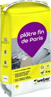 Plâtre fin de Paris blanc sac de 4 KG Réf.11101895