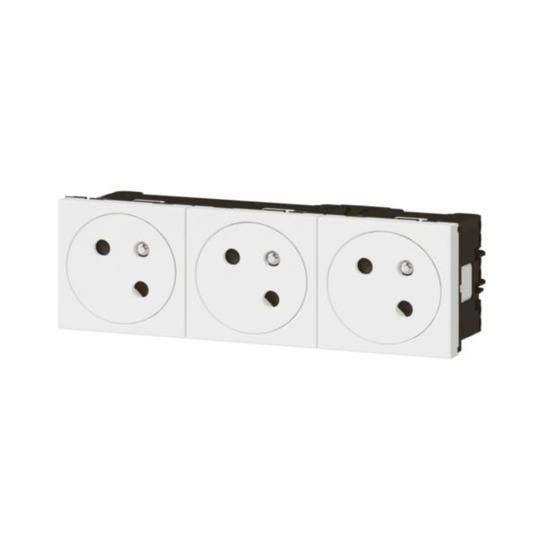 Legrand - prise de courant 2P+T Mosaic link 6m FB blanc surface Réf. 077143L