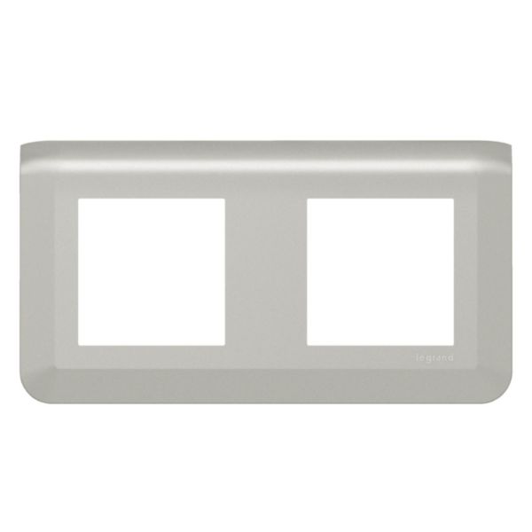 Legrand - plaque de finition horizontale Mosaic pour 2 x 2 Modules alu Réf. 079304L