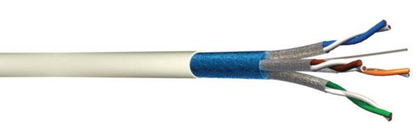 Câble résidentiel grade 3 TV 1 x 4P F/FTP LZSH - ivoire - couronne de 100 mètres