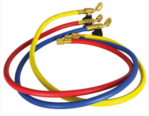 Flexibles, longueur 150cm, 1/4''- 1/4'' (rouge, jaune, bleu)3 Pièces Réf. TF-FRJB150VV