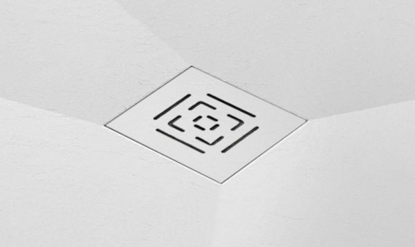 Receveur Alterna Daily'O 100 x 100 cm ardoise blanc