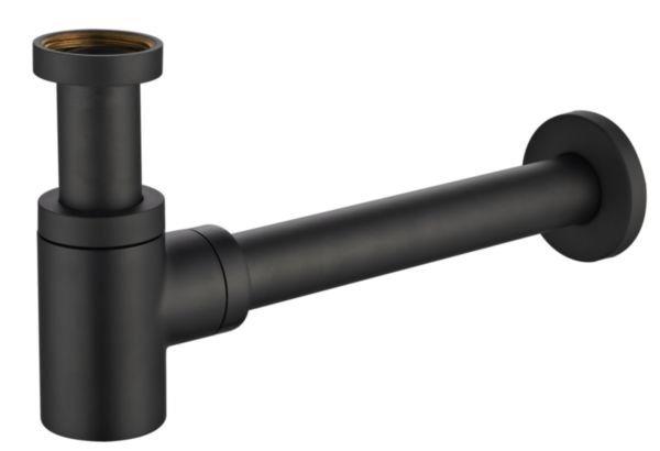 Siphon design rond court en laiton noir 33X42  Altech