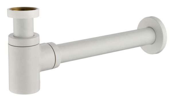 Siphon design rond court en laiton blanc mat 33X42  Altech