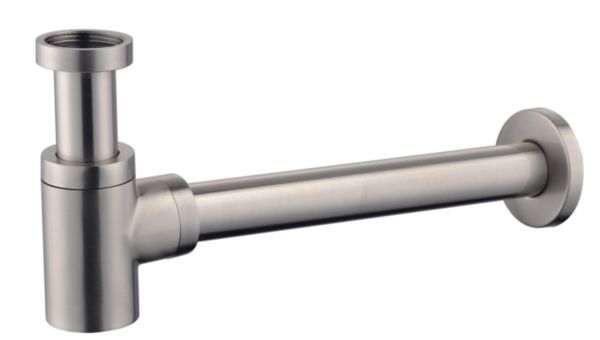 Siphon design rond court en inox brossé 33X42  Altech