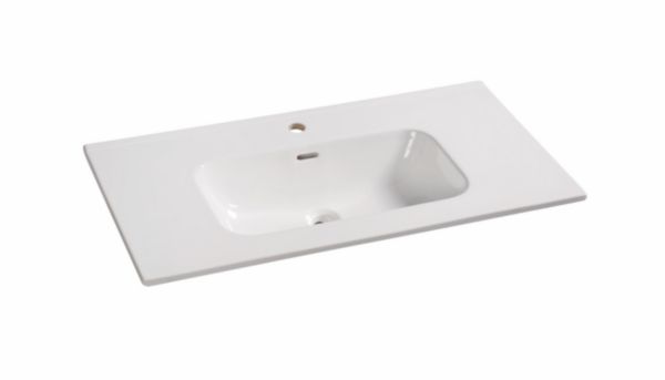 Plan céramique Alterna Séducta 90 cm blanc 1 vasque centrée