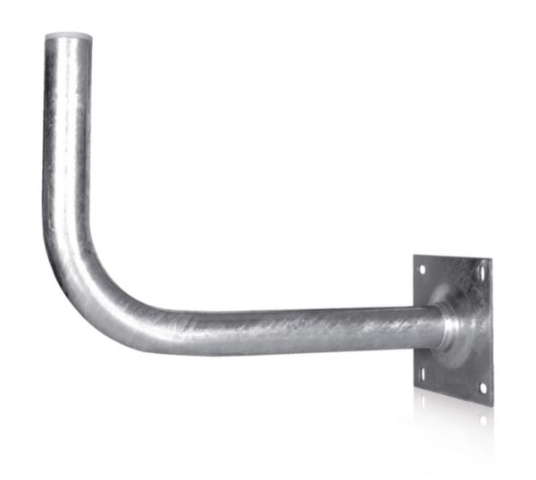 Support mural en L, diamètre 50 mm, déport 400 mm, hauteur 350 mm, base 200 x 200 mm, galvanisé à chaud Réf. 0914765R13