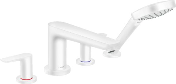 Talis E set de finition mélangeur 4 trous pour montage sur bord de baignoire - finition blanc mat Réf. 71748700