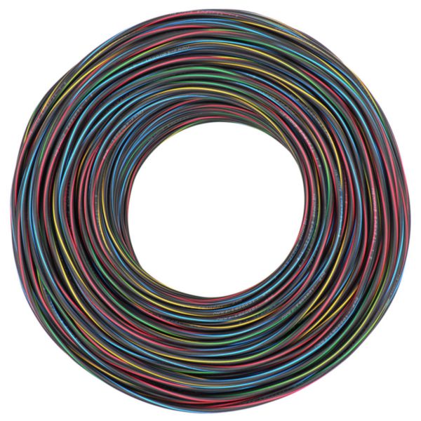 Câble Easyfil 3H07VU 2,5 bleu-rouge-vert/jaune - couronne de 25 mètres