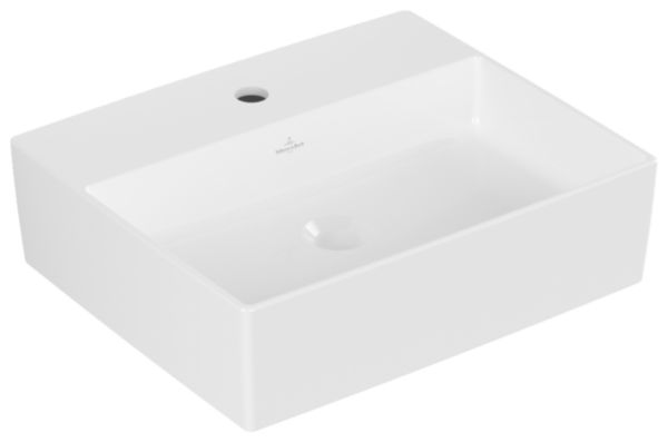 Vasque à poser Memento 2.0 - rectangulaire - 60 x 42 cm - TitanCeram - pour robinetterie à 3 trous - sans trop-plein - blanc CeramicPlus Réf. 4A0761R1