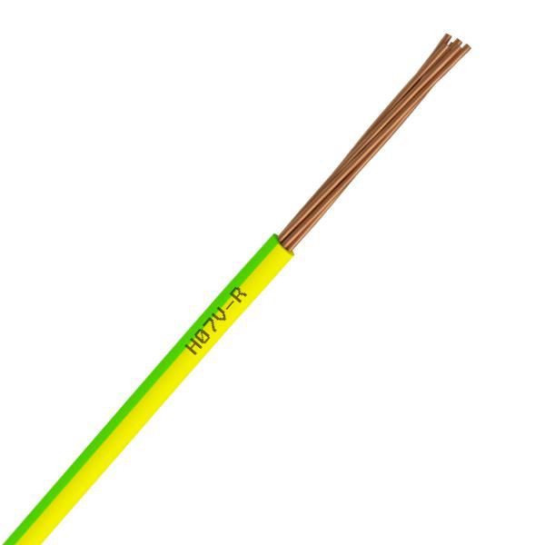 Fils de câblage rigides H07VR 1G16 - vert/jaune - couronne de 10 mètres