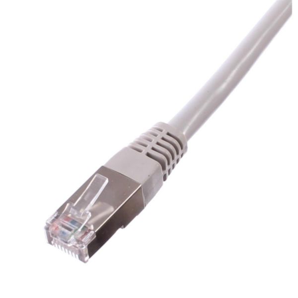 Cordon RJ45 blindé - Cat 6A - 100 Ohms - FTP - gaine PVC - gris - L. 0,5 m Réf.23900