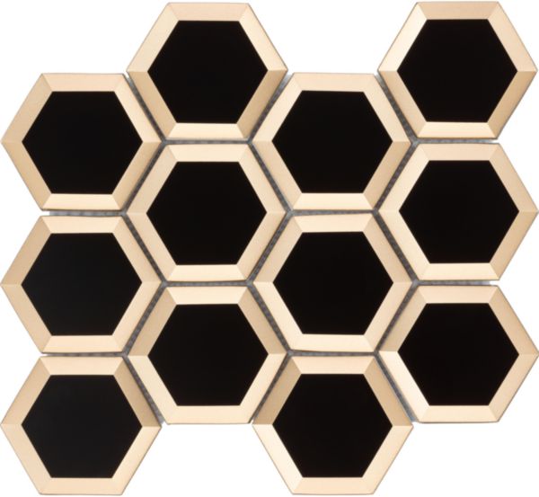 Pâte de verre Bärwolf Bel Air black/gold chip mosaïque 7,3 x 7,3cm Réf. 25,8 x 22,3cm Réf. GL-20040
