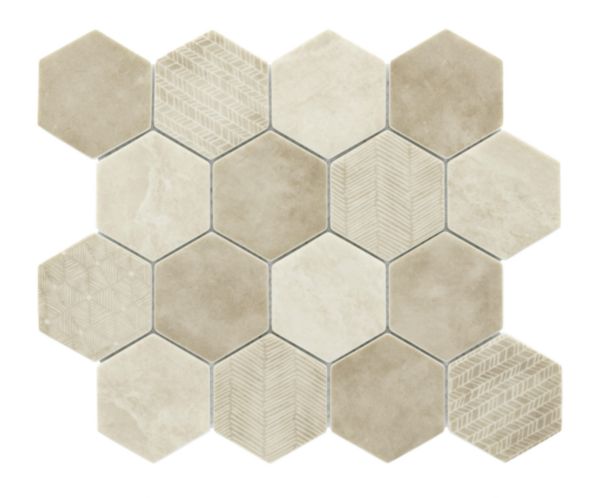 Pâte de verre Bärwolf Desert Sahara beige chip mosaïque 7,3 x 7,3cm 29,8 x 25,8cm GL-20061