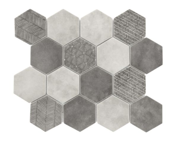 Pâte de verre Bärwolf Desert Payunia gray chip mosaïque 7,3 x 7,3cm 29,8 x 25,8cm GL-20062