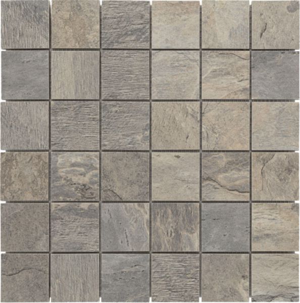 Grès Cérame émaillé Bärwolf Rustic Stone silver lining chip mosaïque 4,8 x 4,8cm Réf. 29,8 x 29,8cm Réf. KEG-20031