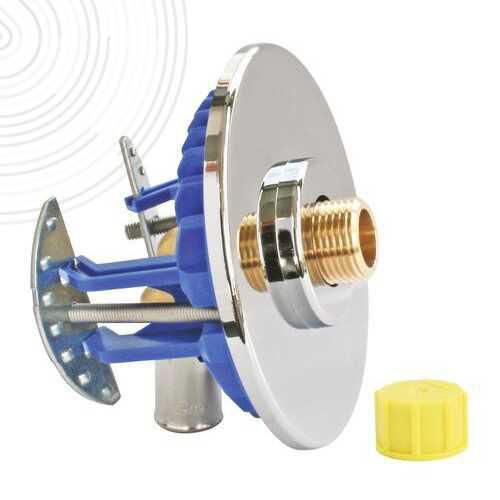 Module simple raccordement WC Fixoplac, raccords coudés à sertir mâle 12/17, pour installation tube PER diamètre 12 mm   réf. 303510113