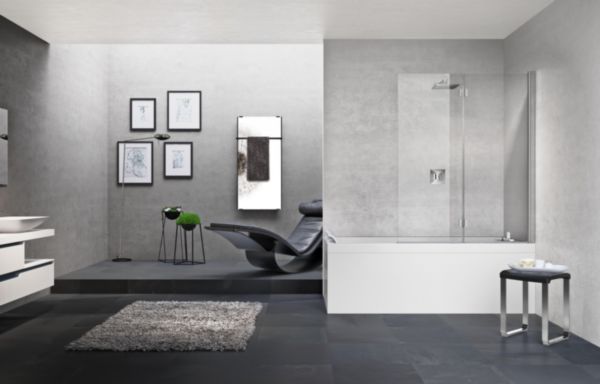 Parois de baignoire y2 1BSV 120 droite verre satin silver réf : Y21BSV120D-4B