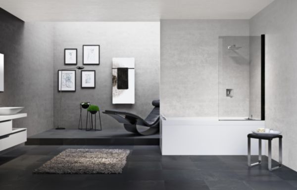 Image principale de Panneau pivotant pour baignoire YOUNG 2 1 75x150 cm verre transparent noir Réf. Y21V75-1H