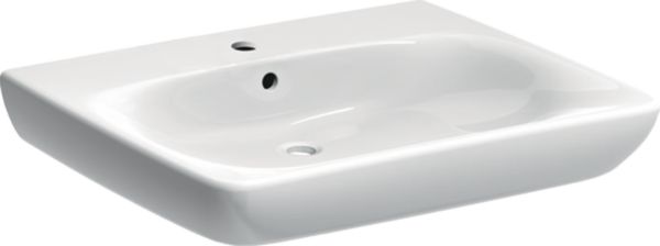 Lavabo Renova Comfort - adapté aux personnes à mobilité réduite - 65 x 55 cm - trou de robinetterie au centre - trop-plein visible - blanc Réf. 258565000