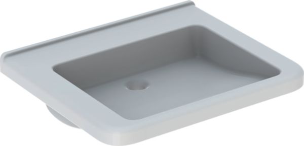 Lavabo Renova Comfort Square - adapté aux personnes à mobilité réduite - 65 x 55 cm - sans trou de robinetterie - sans trop-plein - blanc Réf. 128666000