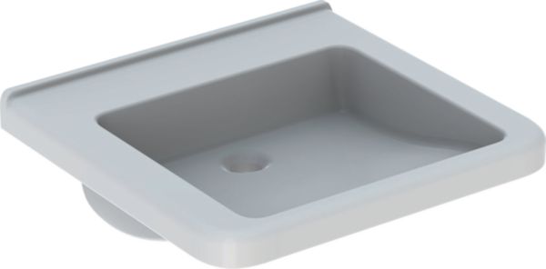 Lavabo Renova Comfort Square - adapté aux personnes à mobilité réduite - 55 x 52,5 cm - sans trou de robinetterie - sans trop-plein - blanc Réf. 128556000