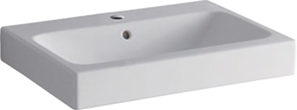 Lavabo iCon - 60 x 48,5 cm - trou de robinetterie au centre - trop-plein visible - blanc Réf. 124060000