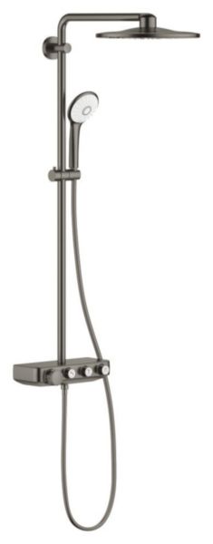 Colonne de douche avec mitigeur thermostatique Euphoria SmartControl System 310 Duo Hard Graphite brossé 26507AL0