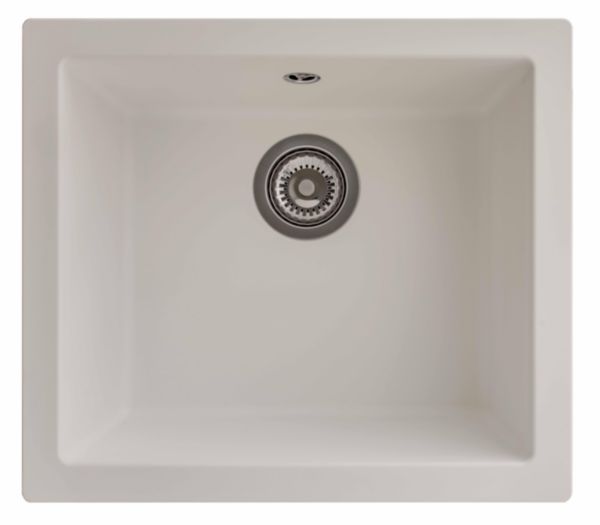 Evier à encastrer ou sous plan EVO 1 cuve 500 SMC, Blanc uni