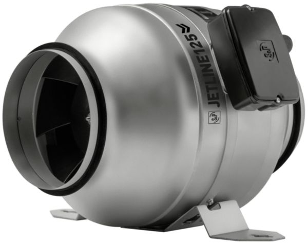 Image principale de Ventilateur tertiaire en ligne - 300 m3/h - avec roue hybride - boîte à borne intégrée IP65 - variateur monté cablé - diamètre 125 mm Réf. 246000 / JETLINE 03