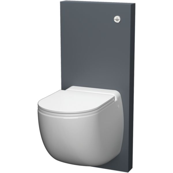 Image principale de Broyeur WC intégré suspendu SANICOMPACT COMFORT ECO+ sut Bati finition ANTHRACITE Réf. C72LVCPLUSAC