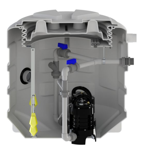 Station de relevage eaux usées à enterrer Sanifos 610 - 2 pompes avec système vortex Réf. SANIFOS6102VXSPS
