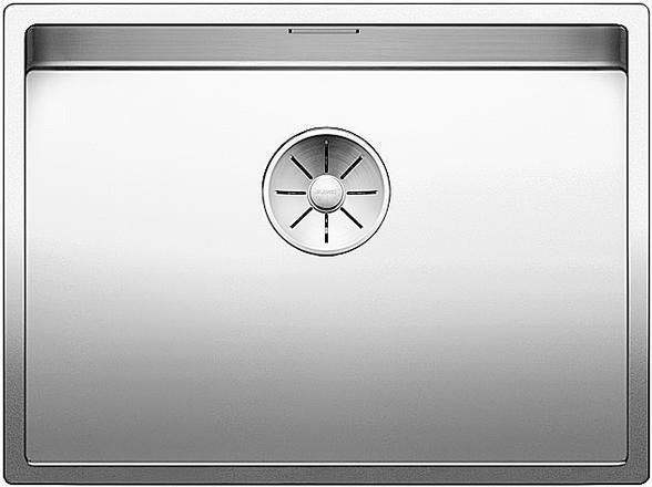 Evier à encastrer à fleur en inox lisse BLANCO CLARON 5S IF/A 1 cuve 1 égouttoir à droite vidage 90mm auto InFino et BLANCO PushControlet siphon couleur brossé aspect mat garantie à vie Réf. 521626