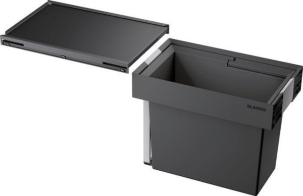 Poubelle tri sélectif en plastique noir BLANCO FLEXON II 30/1 manuel 1 seau de 14 L garantie 2 ans Réf. 521542