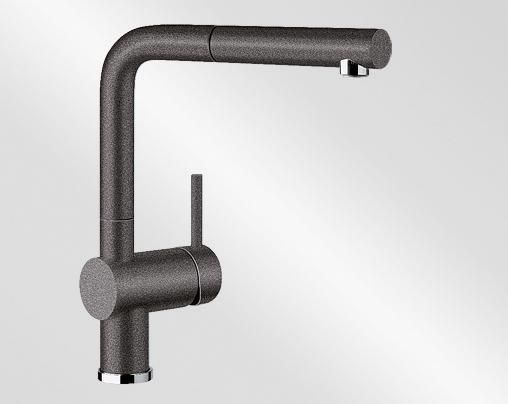 Mitigeur avec bec orientable BLANCO LINUS-S avec douchette couleur SILGRANIT Look anthracite garantie 2 ans Réf. 516688
