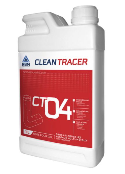 Image principale de Désembouant fort avec rinçage clean tracer ct04, bidon 1l Réf. 38010002